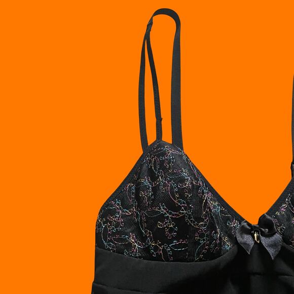 00's vintage mesh metallic mcbling 2pc y2k babydoll lingerie set MEDIUM rampage - Picture 4 of 9